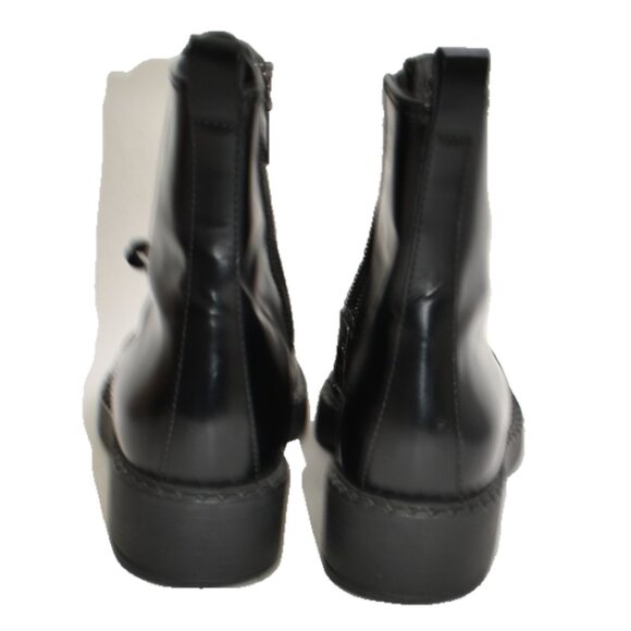 New! PRADA ‘Spazzolato’ Chocolate Leather Combat Boots Black 10.5 US DD222B - Picture 6 of 10